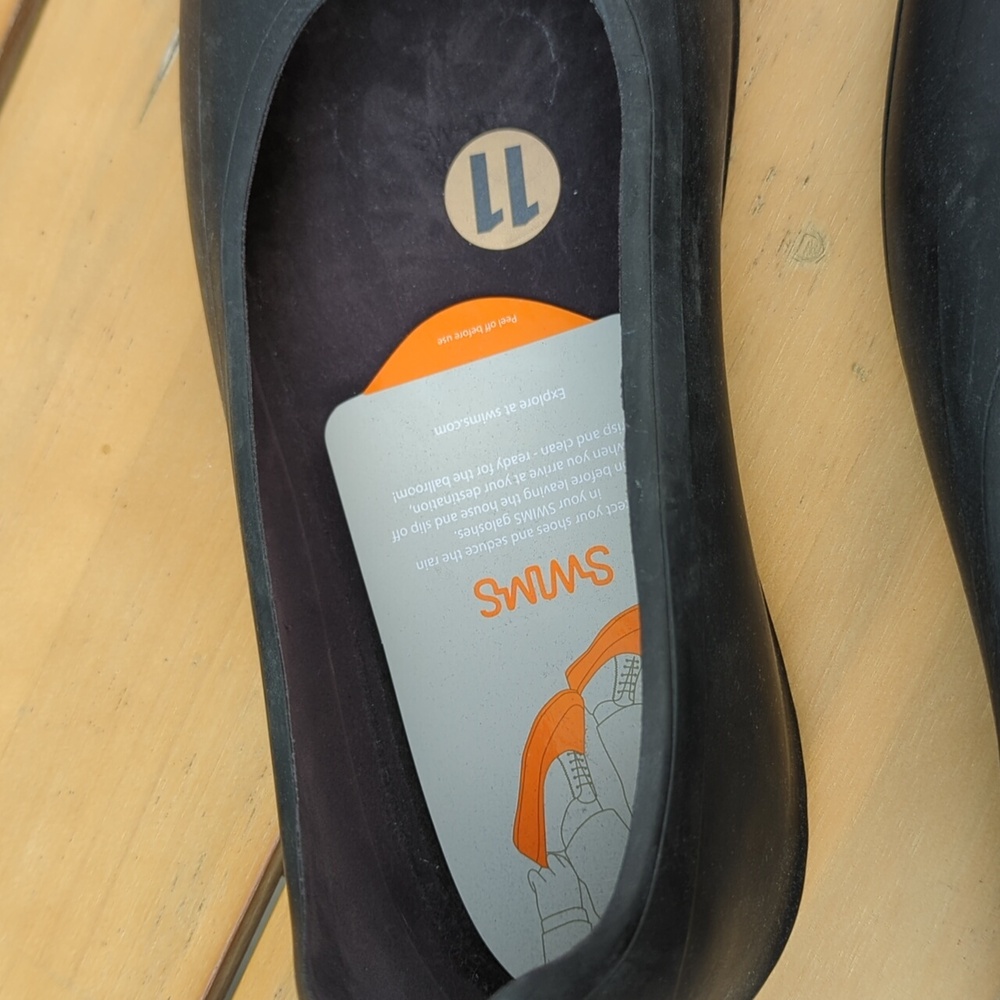 Men's Black SWIMS Rubber Galoshes - Size 11 NWT - Picture 3 of 8